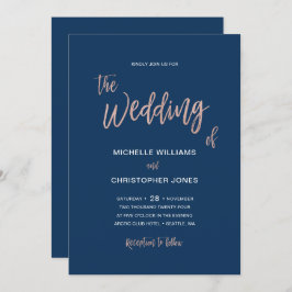 Tarjeta de invitación a la Boda de Oro Glam Moda N