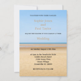 Tarjeta de invitación a la boda de playa