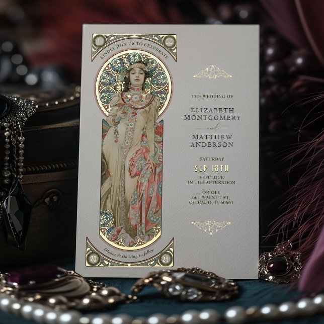 Tarjeta de invitación a la boda de Relieve metaliz (Subido por el creador)