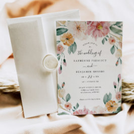 Tarjeta de invitación a la boda de verano floral c