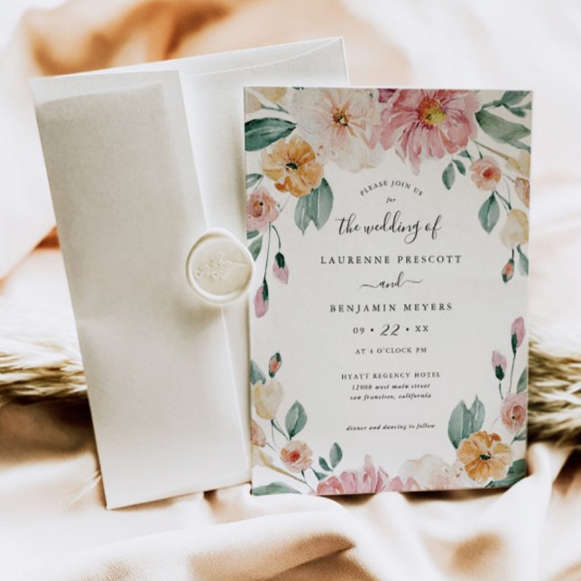 Tarjeta de invitación a la boda de verano floral c (Subido por el creador)