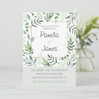 Tarjeta de invitación a la boda de viña de color d