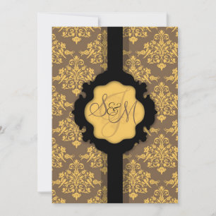 Tarjeta de invitación a la boda del Damasco de Oro