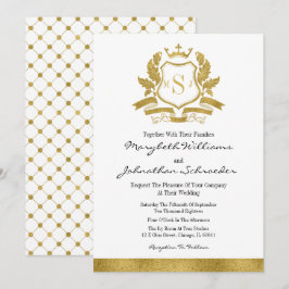 Tarjeta de invitación a la boda del Escudo de oro