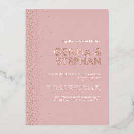 tarjeta de invitación a la boda del Relieve metali