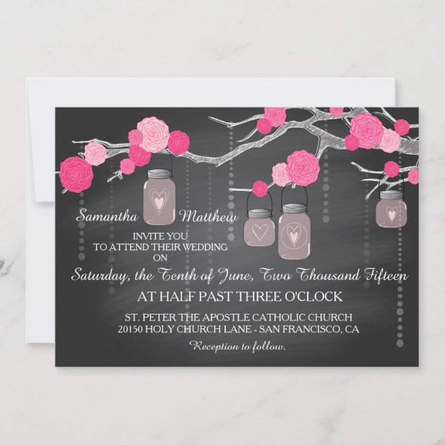 Tarjeta de invitación a la boda del tablero de Ros (Anverso)