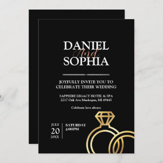 Tarjeta de invitación a la boda elegante