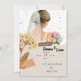 Tarjeta de invitación a la boda elegante | Romant