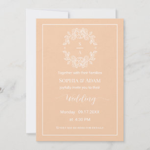 Tarjeta de invitación a la boda elegante y minimal
