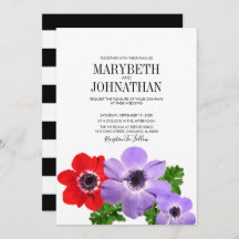 Tarjeta de invitación a la boda floral de color an