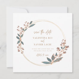 Tarjeta de invitación a la boda floral elegante y 