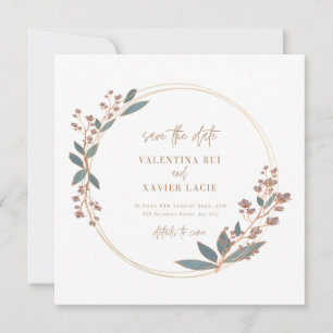 Tarjeta de invitación a la boda floral elegante y