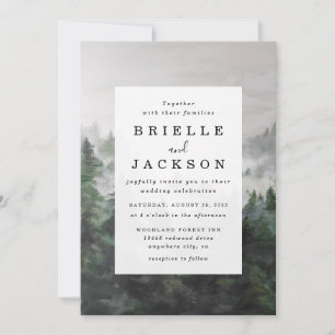 Tarjeta de invitación a la boda forestal de Misty