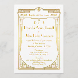 Tarjeta de invitación a la boda,Gran Gatsby, blanc