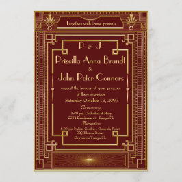 Tarjeta de invitación a la boda,Gran Gatsby, RED,