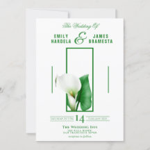 Tarjeta de invitación a la boda Greenery Cala Lily