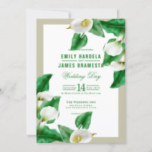 Tarjeta de invitación a la boda Greenery Cala Lily