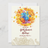 Tarjeta de invitación a la boda hindú