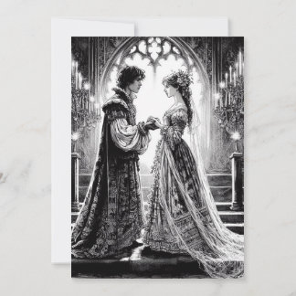 Tarjeta de invitación a la boda - Julieta Romeo Bl