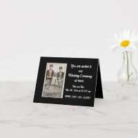 Tarjeta de invitación a la boda LGBTQ vintage