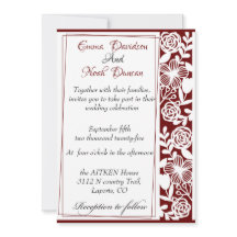 Tarjeta de invitación a la boda marrón elegante de