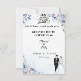 Tarjeta de invitación a la boda moderna