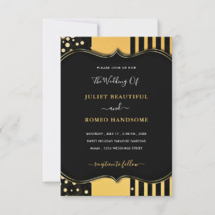 Tarjeta de invitación a la boda moderna de marco d