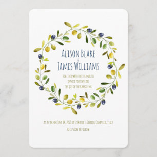 Tarjeta de invitación a la boda Olive Branch