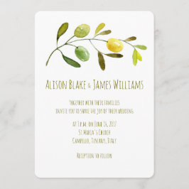 Tarjeta de invitación a la boda Olive Branch
