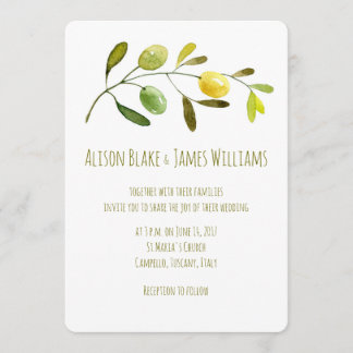 Tarjeta de invitación a la boda Olive Branch