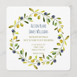 Tarjeta de invitación a la boda Olive Branch
