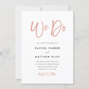 Tarjeta de invitación a la boda para Rosa moderno