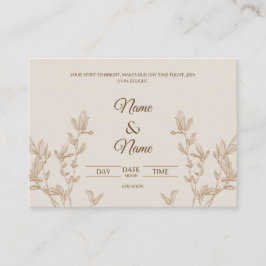 Tarjeta de invitación a la boda poética
