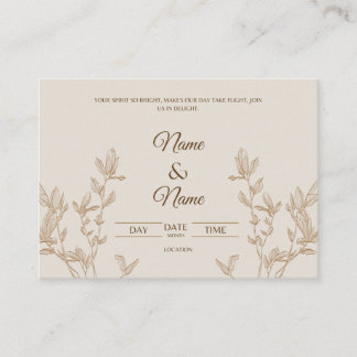 Tarjeta de invitación a la boda poética