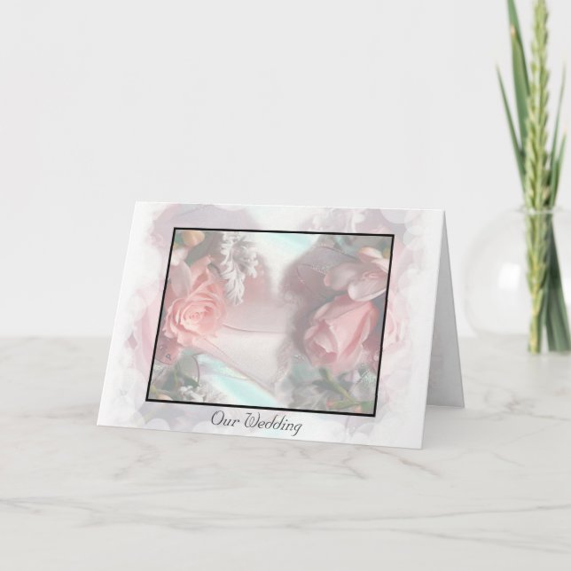 Tarjeta de invitación a la boda romántica (Anverso)