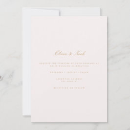 Tarjeta de invitación a la boda rosa Script Gold y