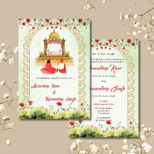 Tarjeta de invitación a la boda sikh Invitación a