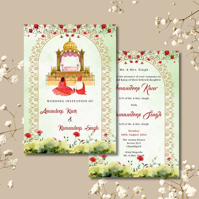 Tarjeta de invitación a la boda sikh Invitación a  (Subido por el creador)