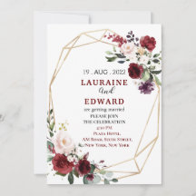 Tarjeta de invitación a la boda simple floral