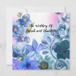 Tarjeta de invitación a la boda, tema romántico fl