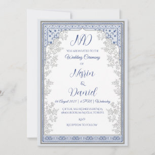 Tarjeta de invitación a la boda temática real turc