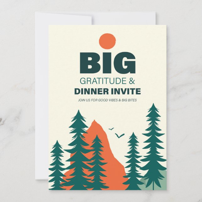 Tarjeta de invitación a la cena de Acción de Graci (Anverso)