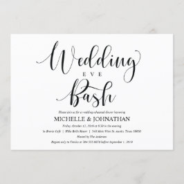 Tarjeta de invitación a la cena de elegante ensayo