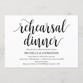 Tarjeta de invitación a la cena de ensayo de Boda 