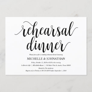 Tarjeta de invitación a la cena de ensayo de Boda 