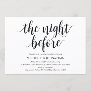 Tarjeta de invitación a la cena de ensayo de Boda 