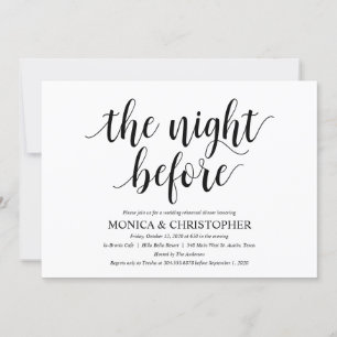 Tarjeta de invitación a la cena de ensayo de Boda