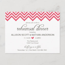 Tarjeta de invitación a la cena de ensayo Pink Che
