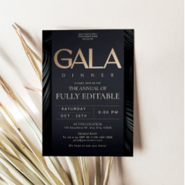Tarjeta de Invitación a la Cena de Gala en Oro Neg