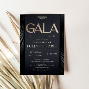Tarjeta de Invitación a la Cena de Gala en Oro Neg